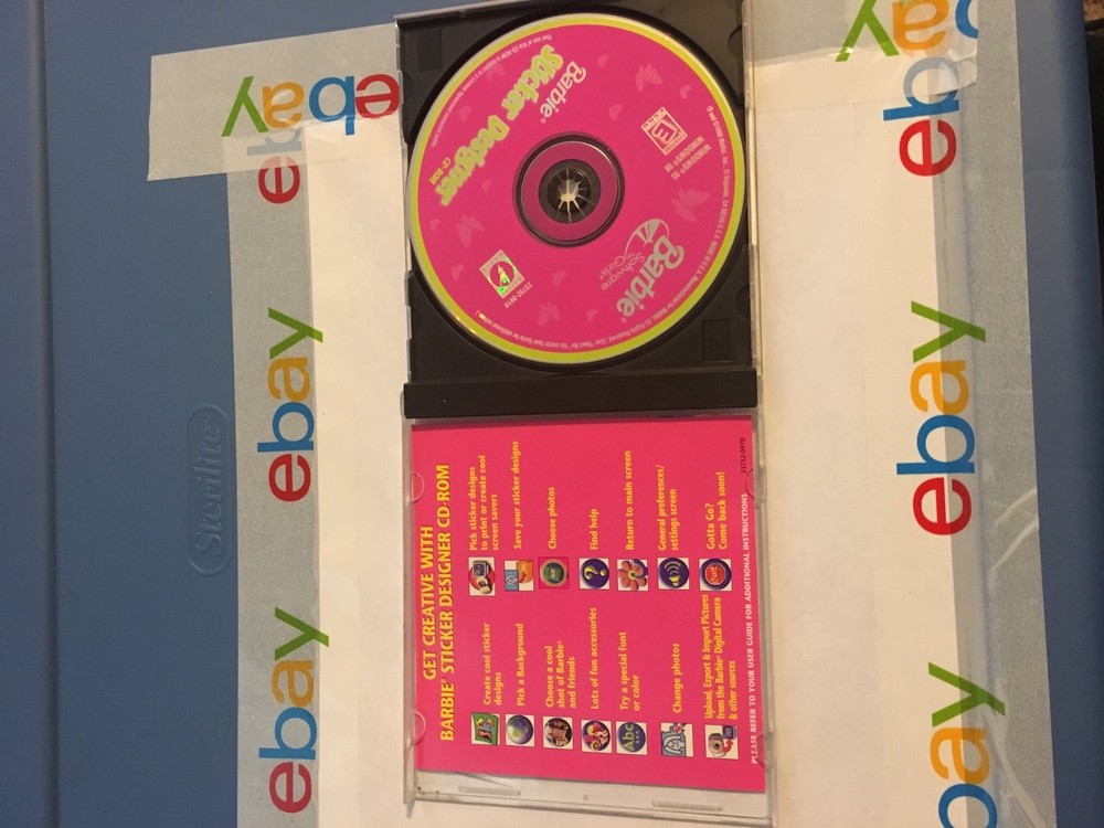 Vintage Barbie Software Activity Sticker Designer CD-ROM MATTEL
