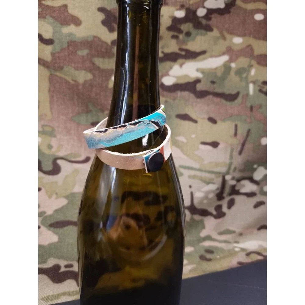 Marbled leather wrap bracelet