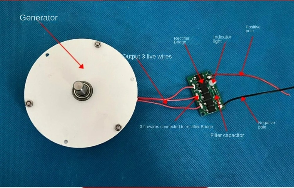 Disk Type Coreless Brushless Generator DIY Low Speed, Low Resistance Micro 50W