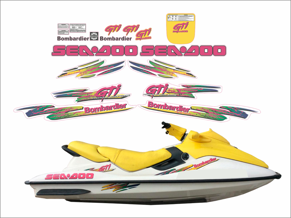 SEADOO GTI 1997 Graphics / Decal / Sticker Kit pink