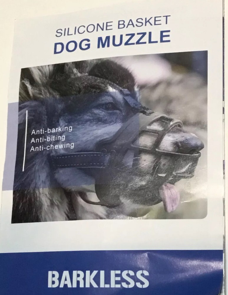 Barkless Dog Muzzle Soft Basket Silicone to Prevent Biting Chewing Barking
