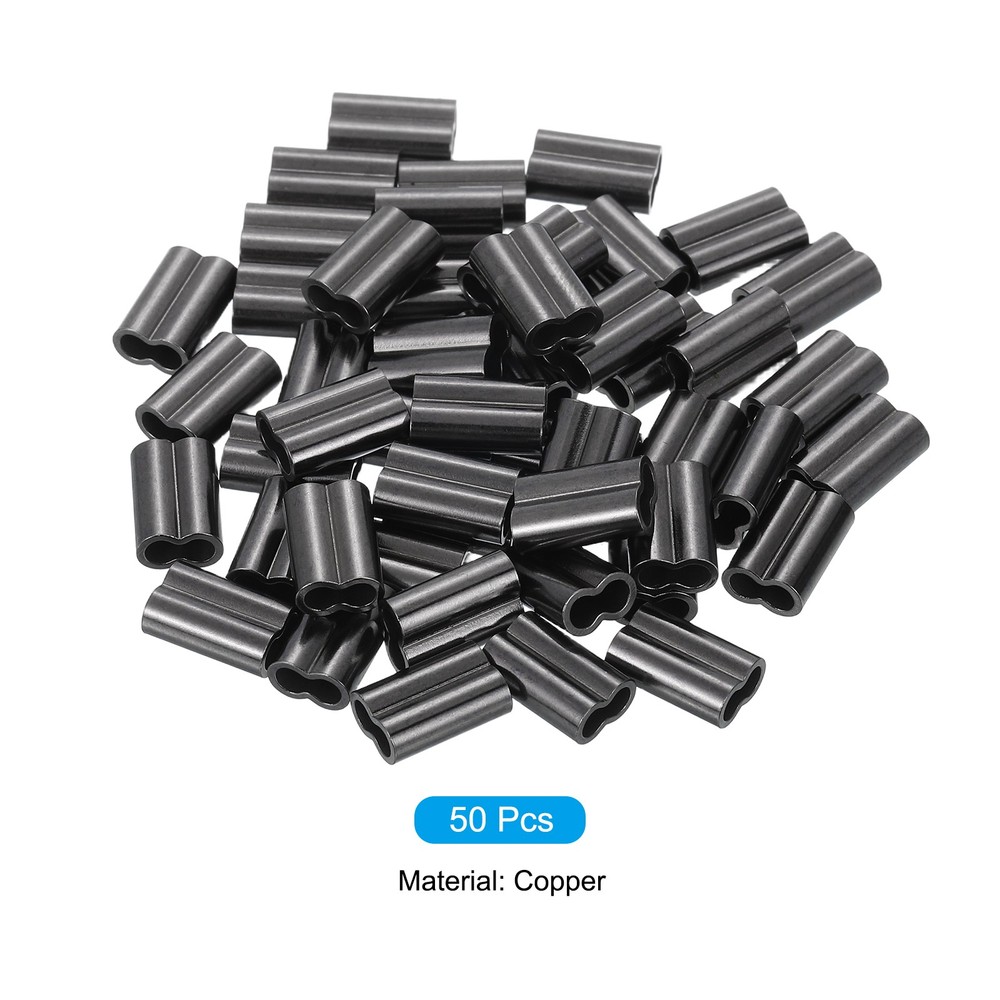 3/32" 2.4mm Wire Rope Loop Sleeve 50 Pcs Double Ferrule Loop Sleeve