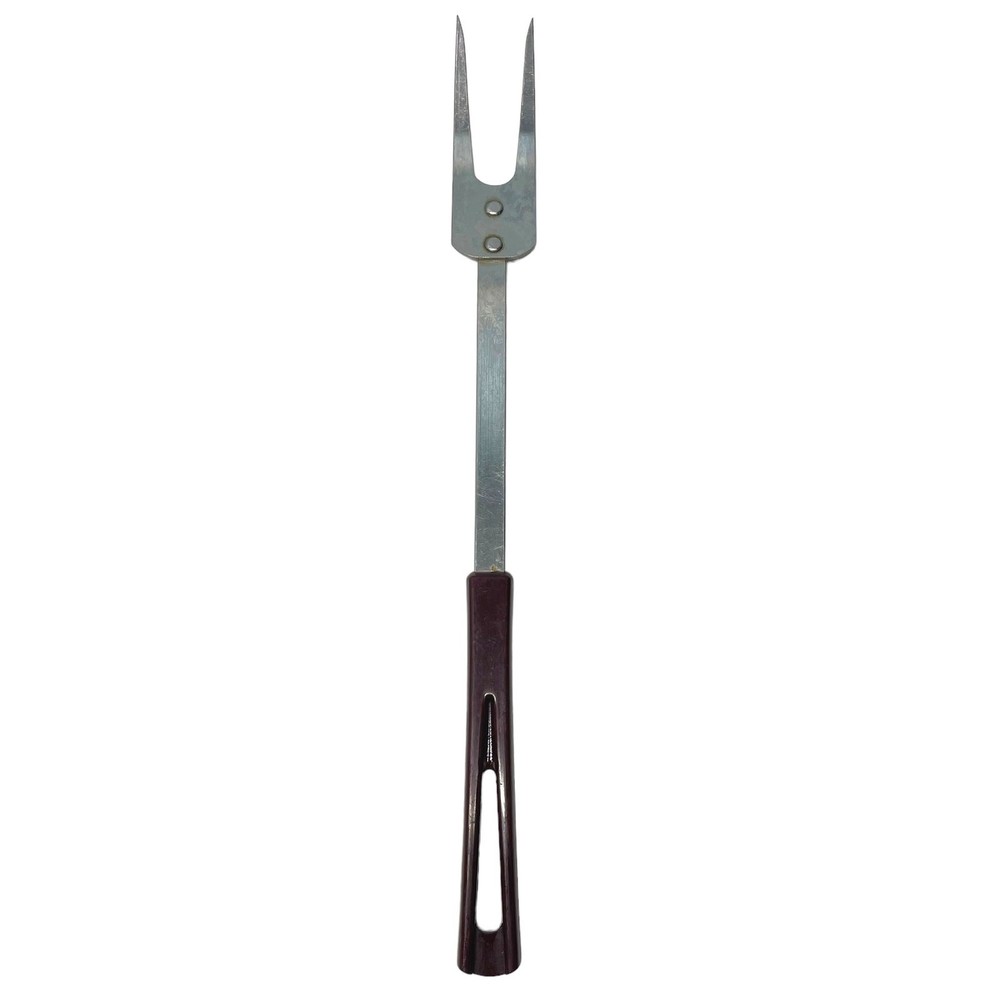 Vintage Stanhome Stainless Meat Fork Plastic Handle