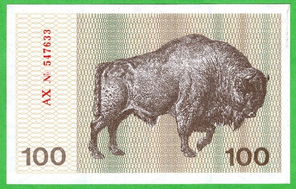 Lithuania 100 Talonas 1991 P38b Unc * With text on lower front *