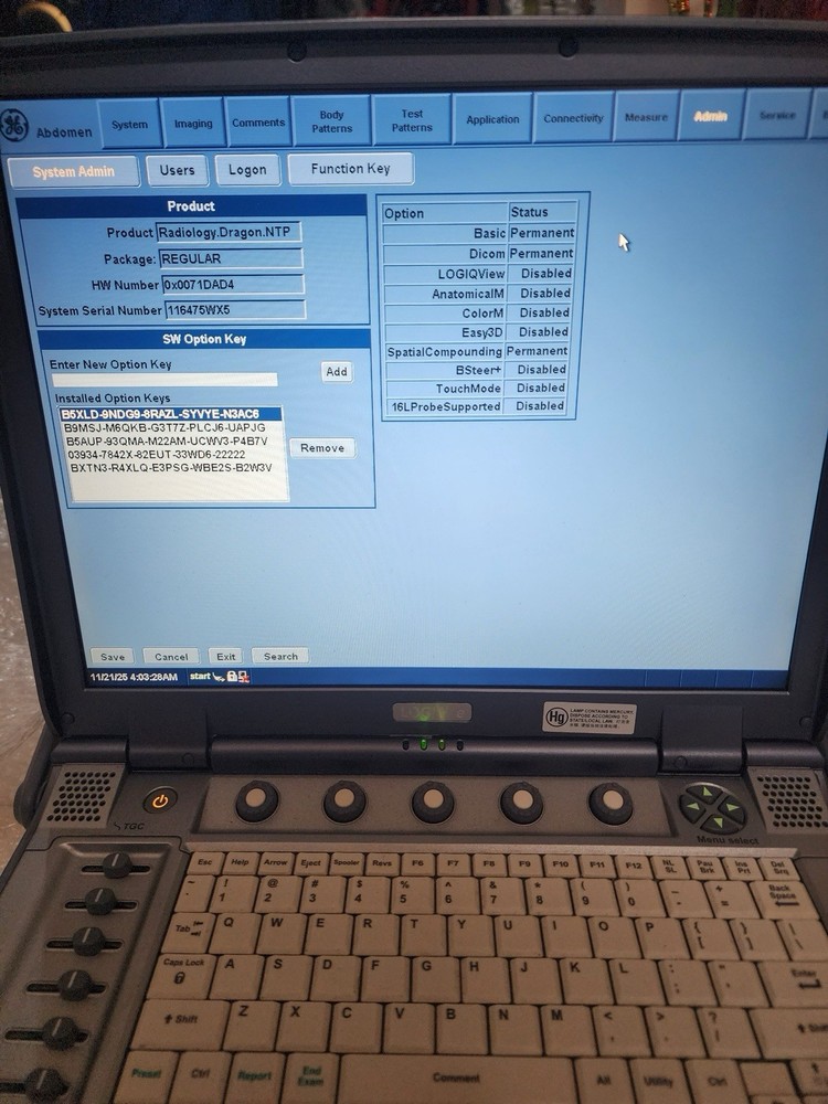 Ge Logiq E With Convex 4crs