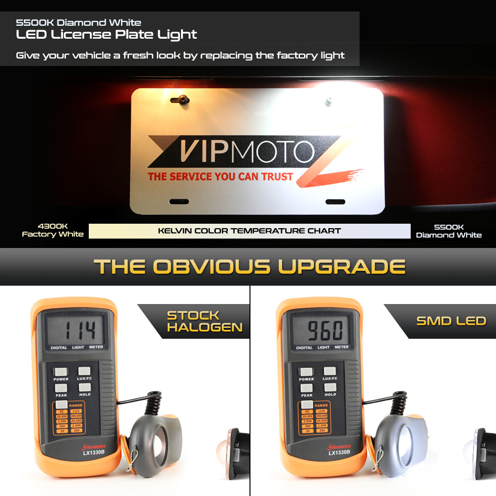 For Ford Expedition Freestar Taurus Navigator [FULL LED]License Plate Light Pair