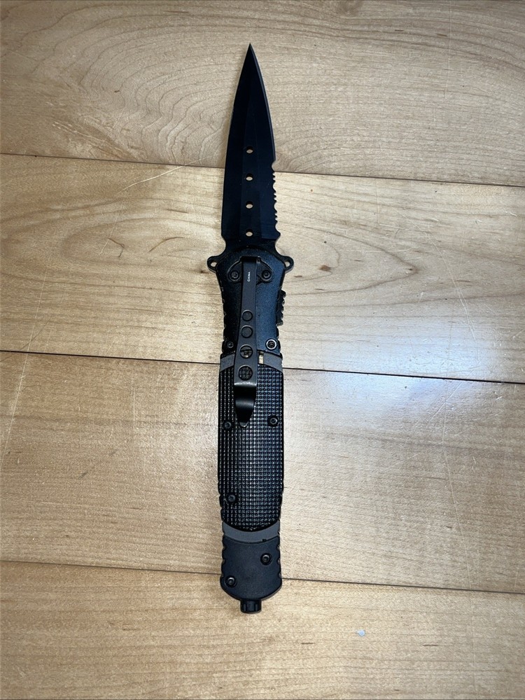 US MARINE Semper Fi ASSISTED BLADE SPEAR POINT KNIFE LED Flashlight