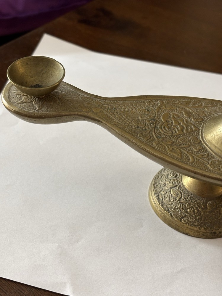 Vintage Middle Eastern Brass Lamp, Camel, Pitcher