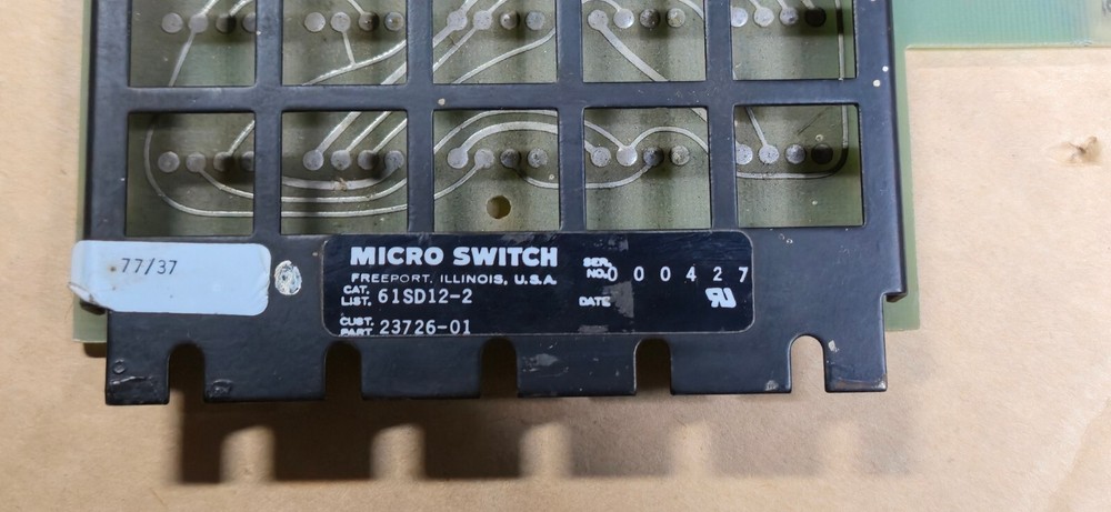 Micro Switch Vintage Keyboard 61SD12-2 (23726-01) 1977 AS-IS Untested