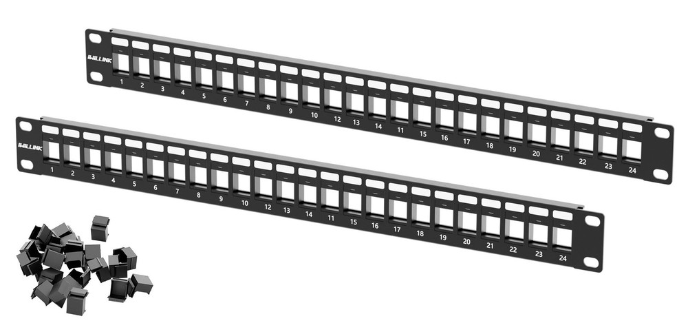 Blank Keystone Patch Panel 24 Port, 1U 19 Network Patch Panel for Keystone Ja...