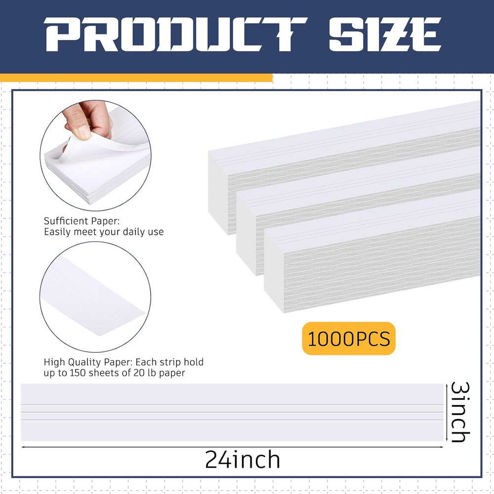 1000 Pcs Blueprint Binding Strips Blank Binding Strips for Blueprint Constructio