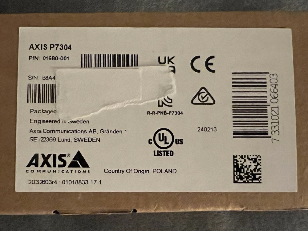AXIS P7304 Video Encoder P/N: 01680-001 - NEW