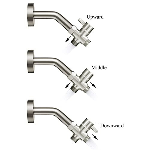 Solid Brass 3-way G1/2 Shower Diverter () Brushed Nickel