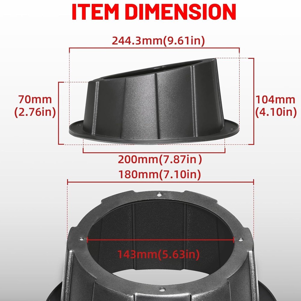 Universal Angled Surface Mount Speaker Box Enclosure for RVs UTVs Trunks Boats