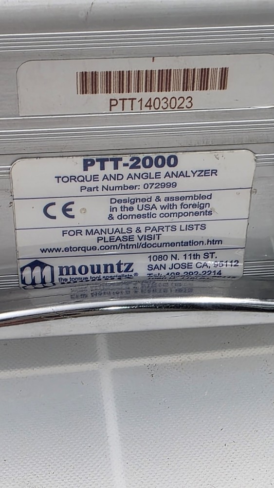 Mountz 072999 PTT-2000 Torque Analyzer