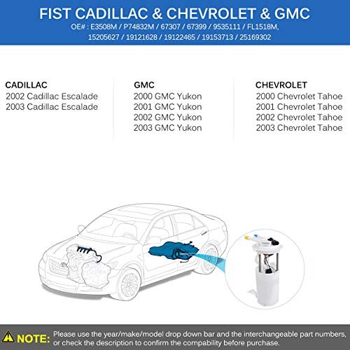 Fuel Pump Assembly w/Sensor Replace# E3508M Compatible with 2000-2003 Chevy