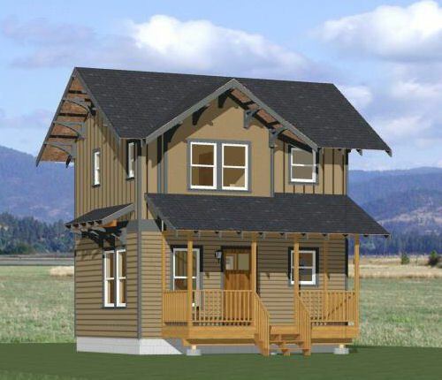 20x16 Tiny House -- PDF Floor Plan -- 547 sq ft -- Model 1A