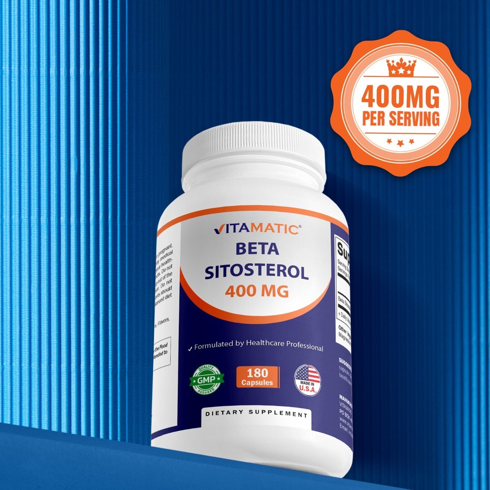 Vitamatic Beta Sitosterol Complex 400 mg 180 Capsules - 2 Pack