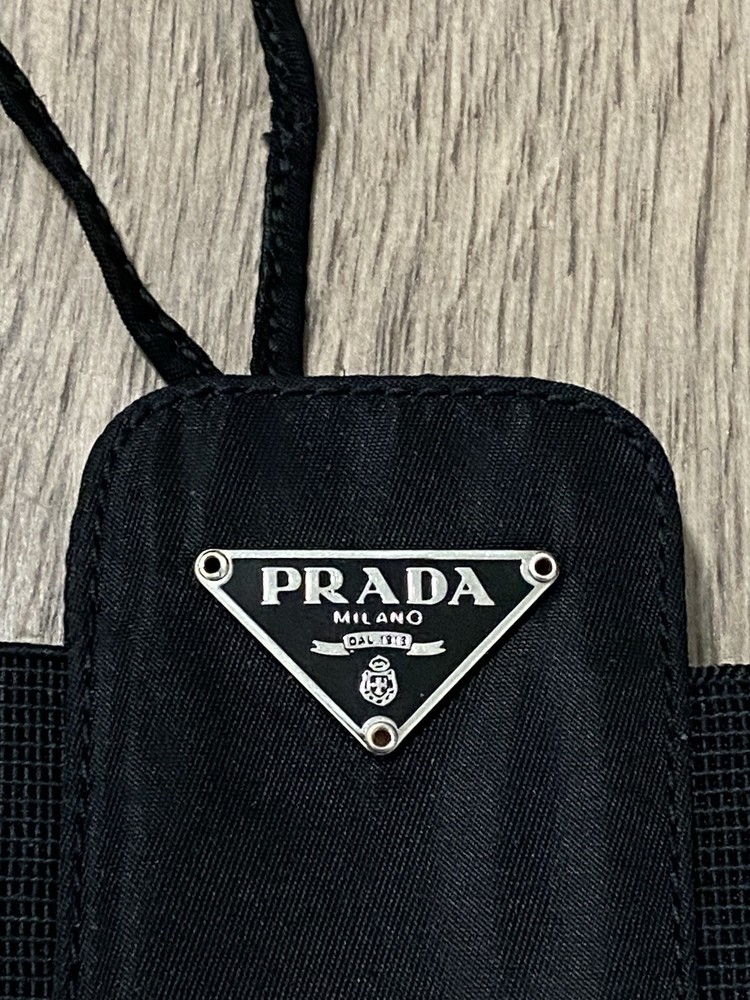 PRADA Black Nylon Cigarette Case Multi Pouch Small Bag, Expandable Sides