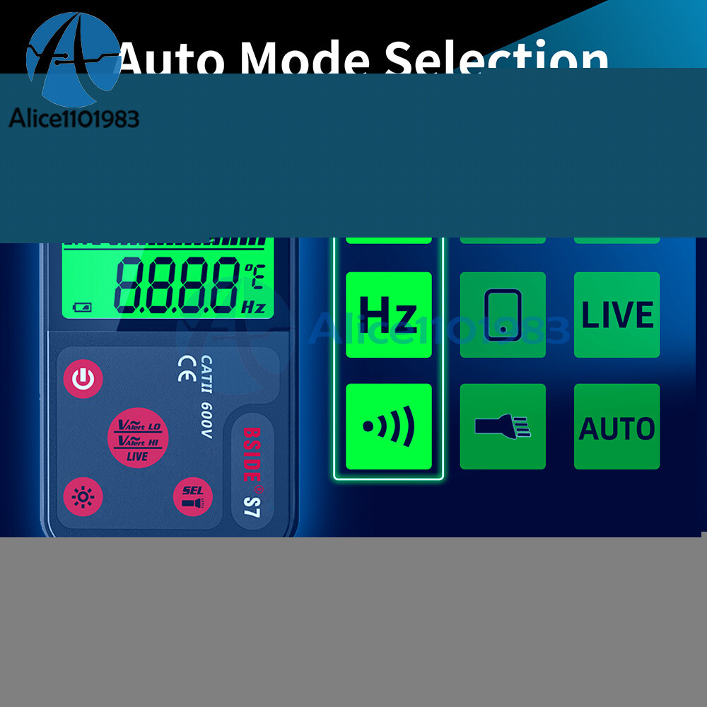 ADMS7 Portable Digital Smart Multimeter AC/DC Voltage Meter Tester 6000 Count