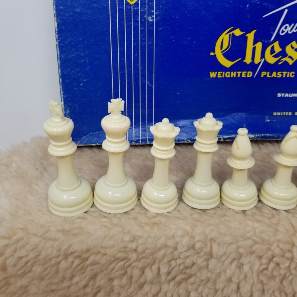 VTG E.S. Lowe Staunton Pattern Tournament Chessmen - 2 Complete Set w/ 1 Box