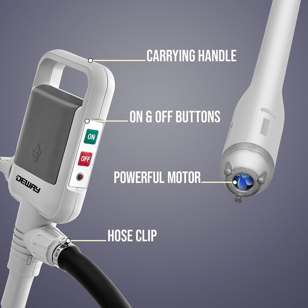 DEWAY Automatic Fuel Transfer Pump with Nozzle for Quick Flow Large, Grey