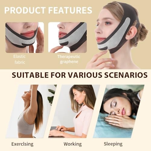 Graphene V Line Lifting Mask, Face Lifting Strap for Sleeping, Reusable & Adj...
