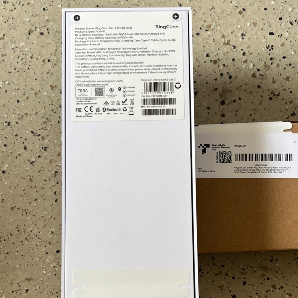 RingConn Gold Activity Tracker Ring for Finger