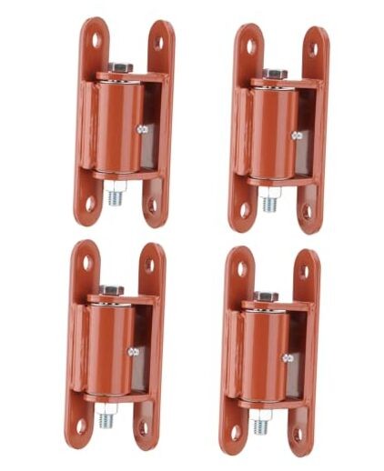 7 Inch Heavy Duty Gate Hinge, Bolt onto Gate Hinge, Weldable Orange - 4 Pack