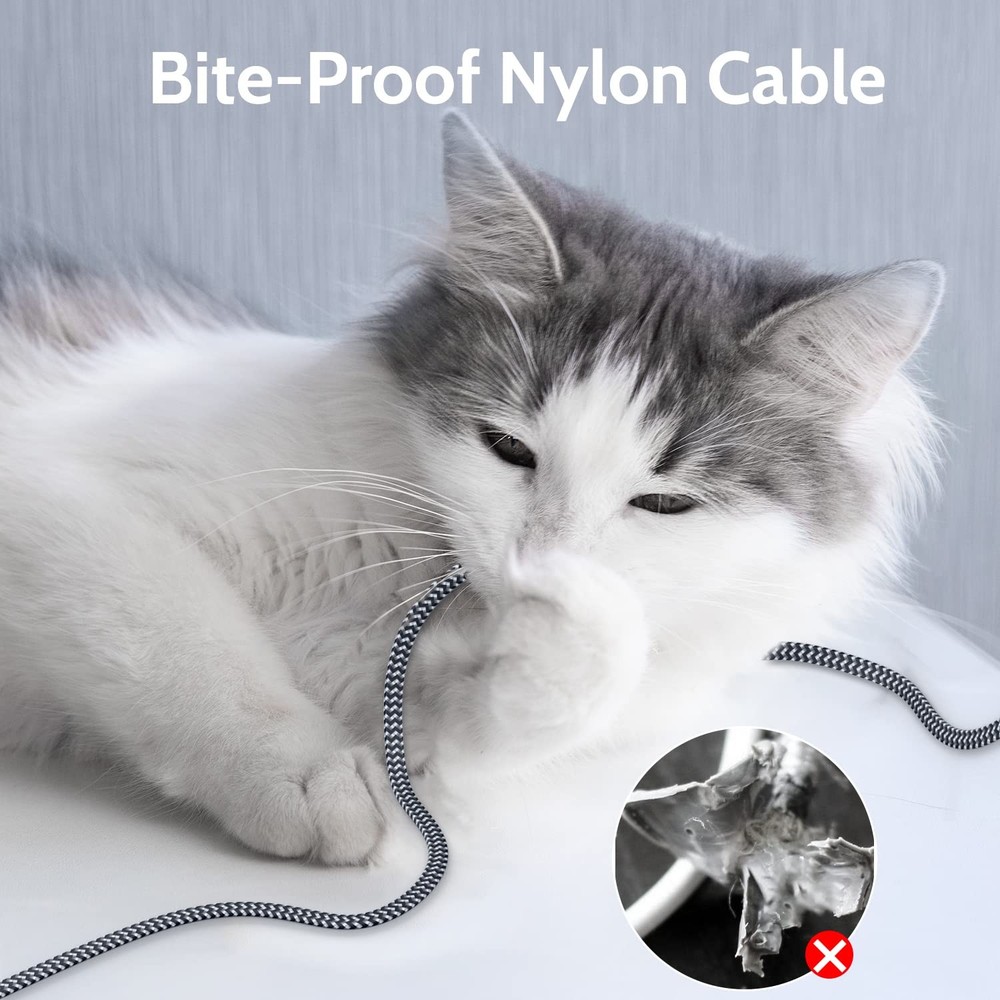 Cat 7 Ethernet Cable 10ft - Flat Design, Easy Install, Nylon Braided, More Du...