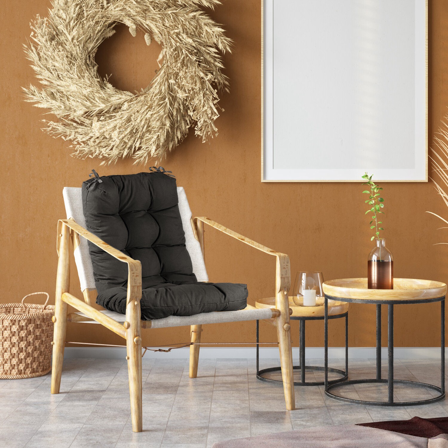 2-Styles In/Outdoor Deck Lounge Chair Cushion Tufted Rocking Recliner Padding