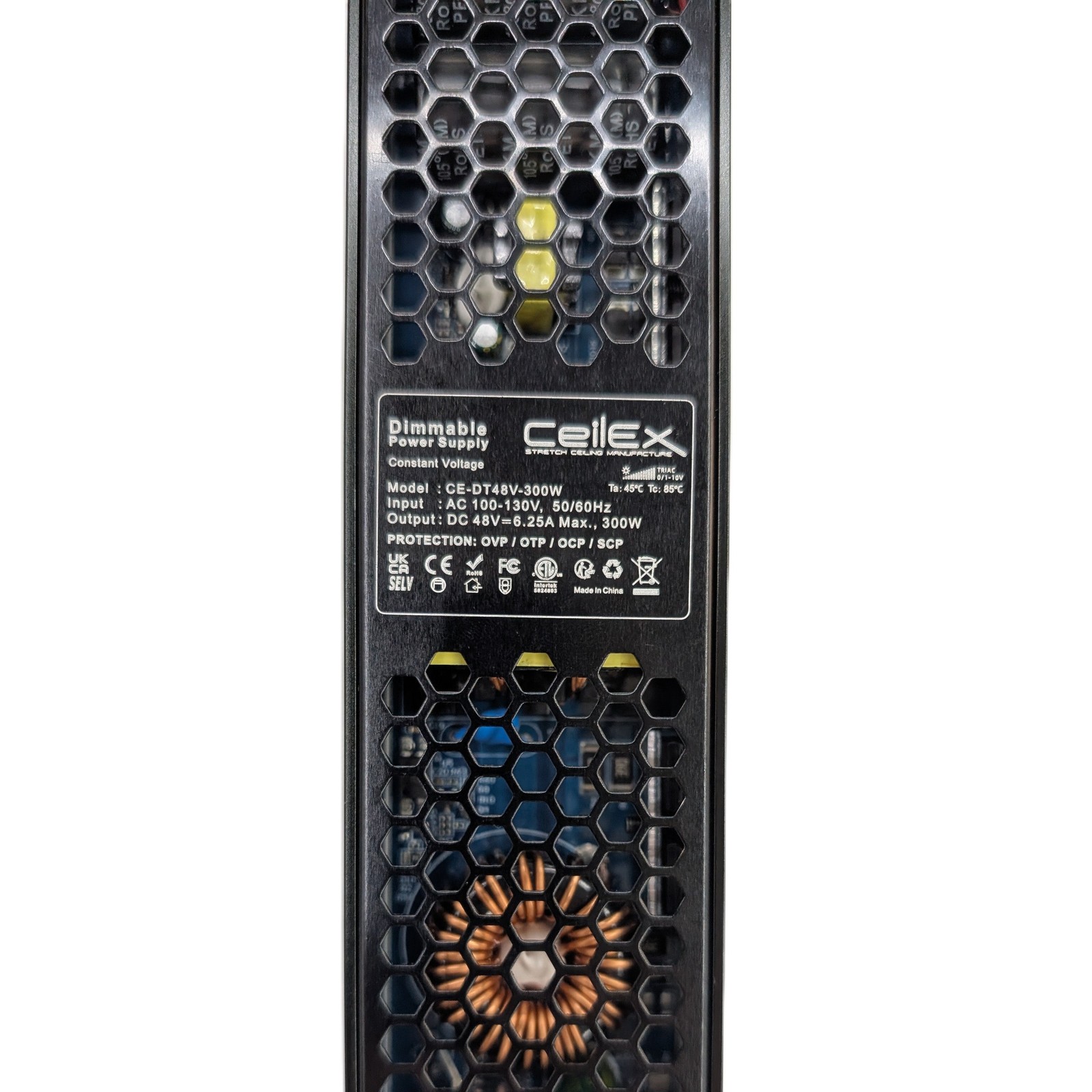 Dimmable TRIAC LED Transformer 48V 300W IP20 ETL Listed