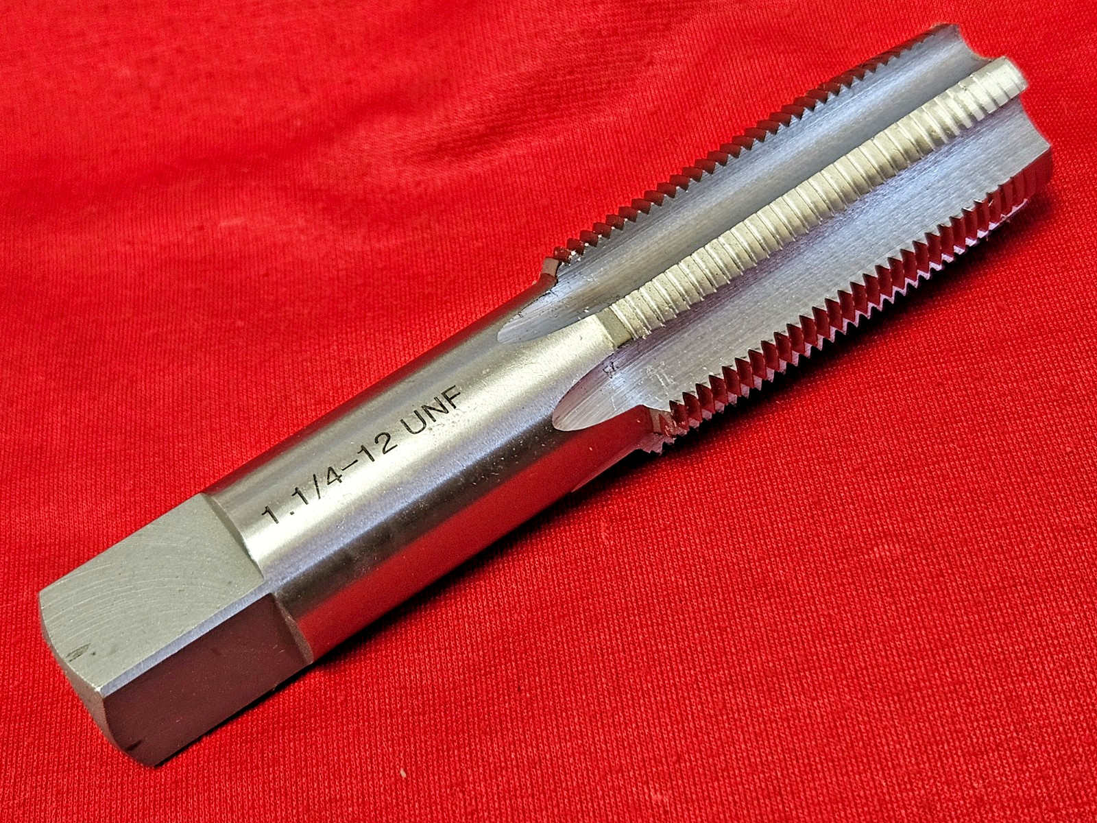 1-1/4-12 NF Taper Hand Tap DWTT1-1/4-12 Carbon Steel RH 4FL by Drill America