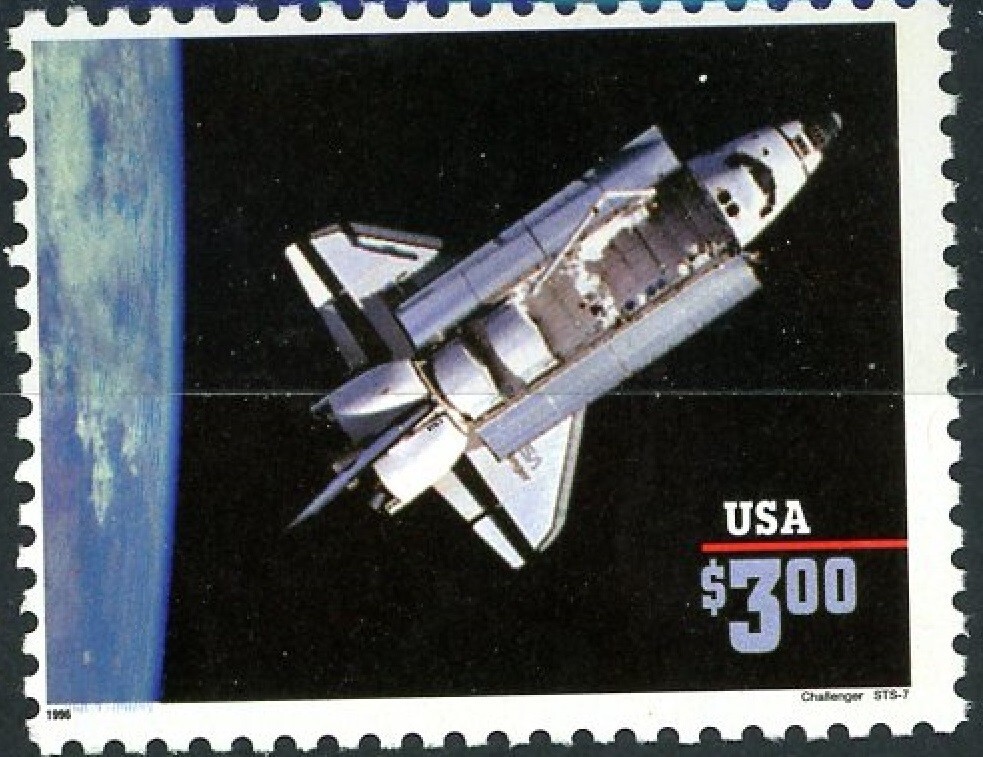 Space Shuttle Challenger REPRINT MNH Scott's 2544b Blue Color Shift Error