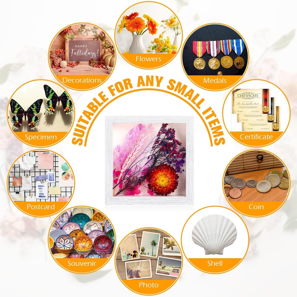 Ripeng 16 Pack Shadow Box Frame Display Case Picture Frame for Wedding Bouque...