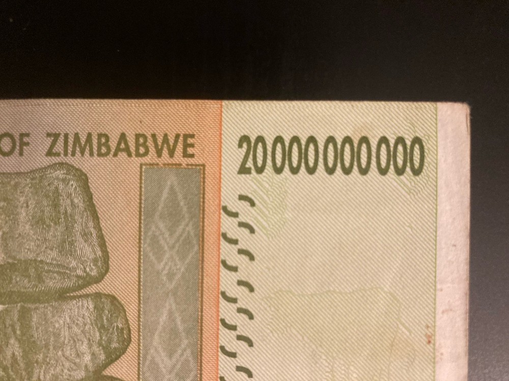 Zimbabwe 20 Billion Dollars - 2008 Circulated