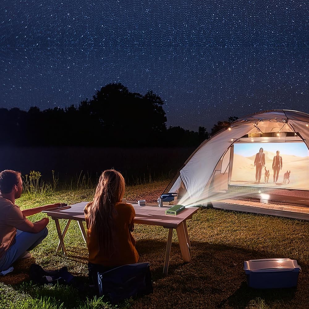 AnyBeam UP" Mini Laser Scanning Camping Projector for iPhone 15,16/Android ,