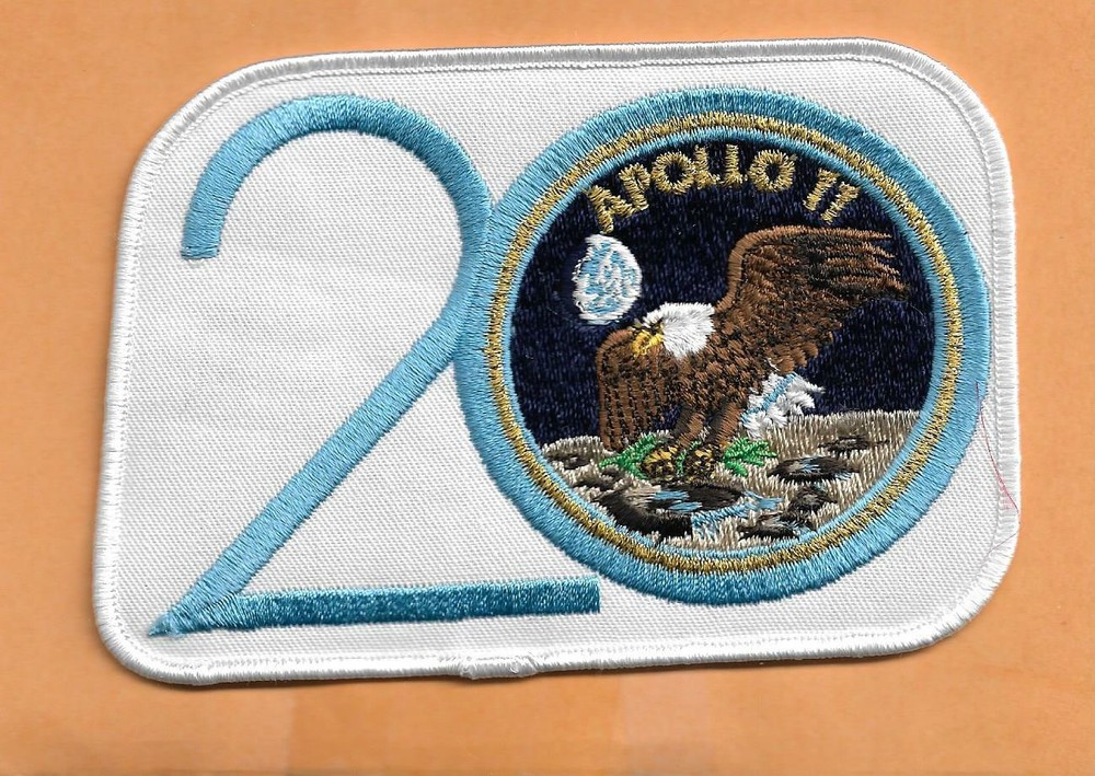APOLLO 11  20TH ANNIVERSARY   PATCH  5 1/2" x 3 1/4 "