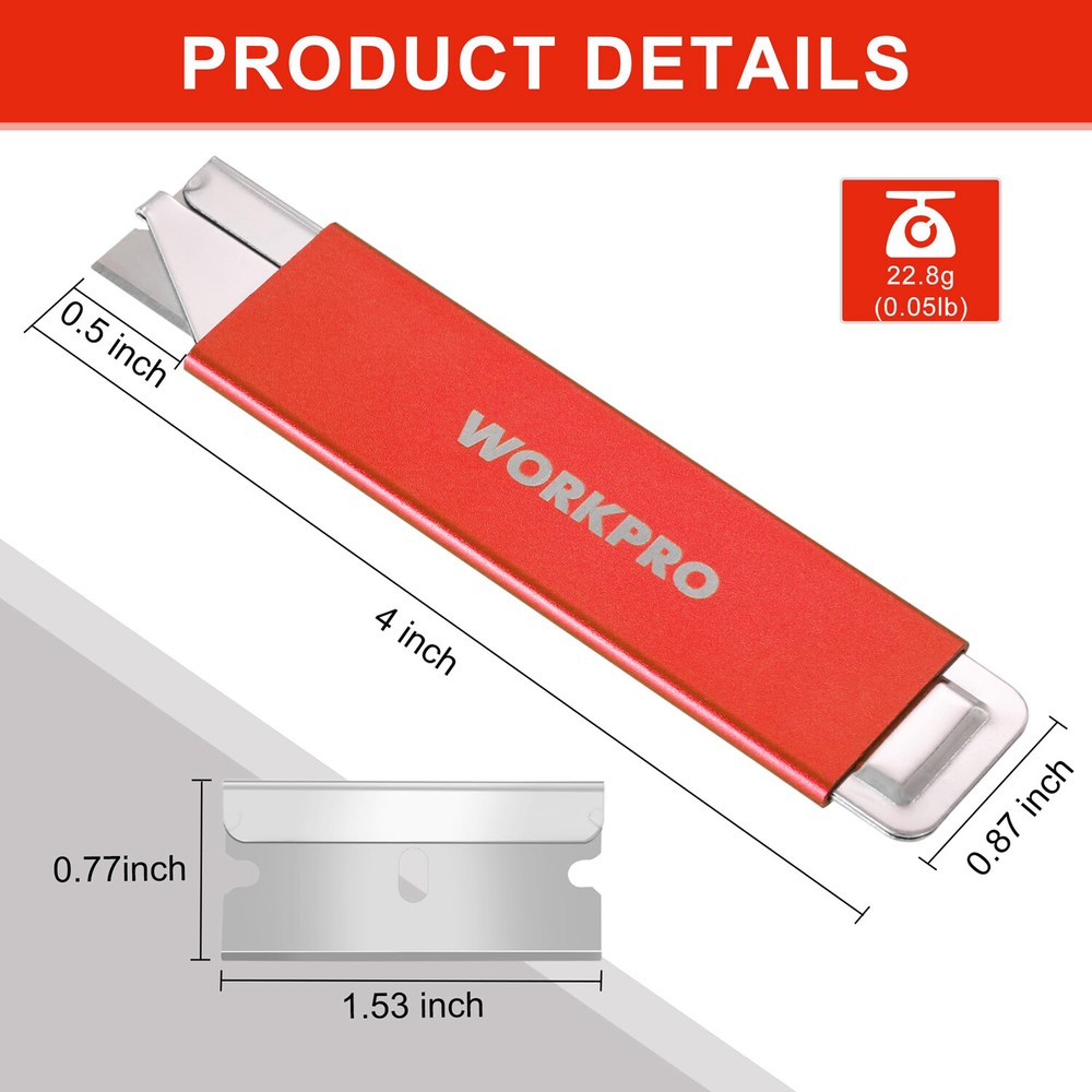 WORKPRO 12Pack Box Cutter Retractable Utility Knife Razor Knife Blade Box Opener