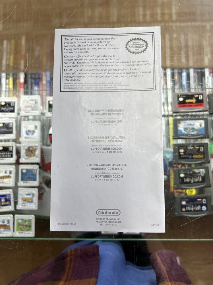 Wii Remote Controller C/RVL-A-CJ-USZ MANUAL ONLY Authentic Insert