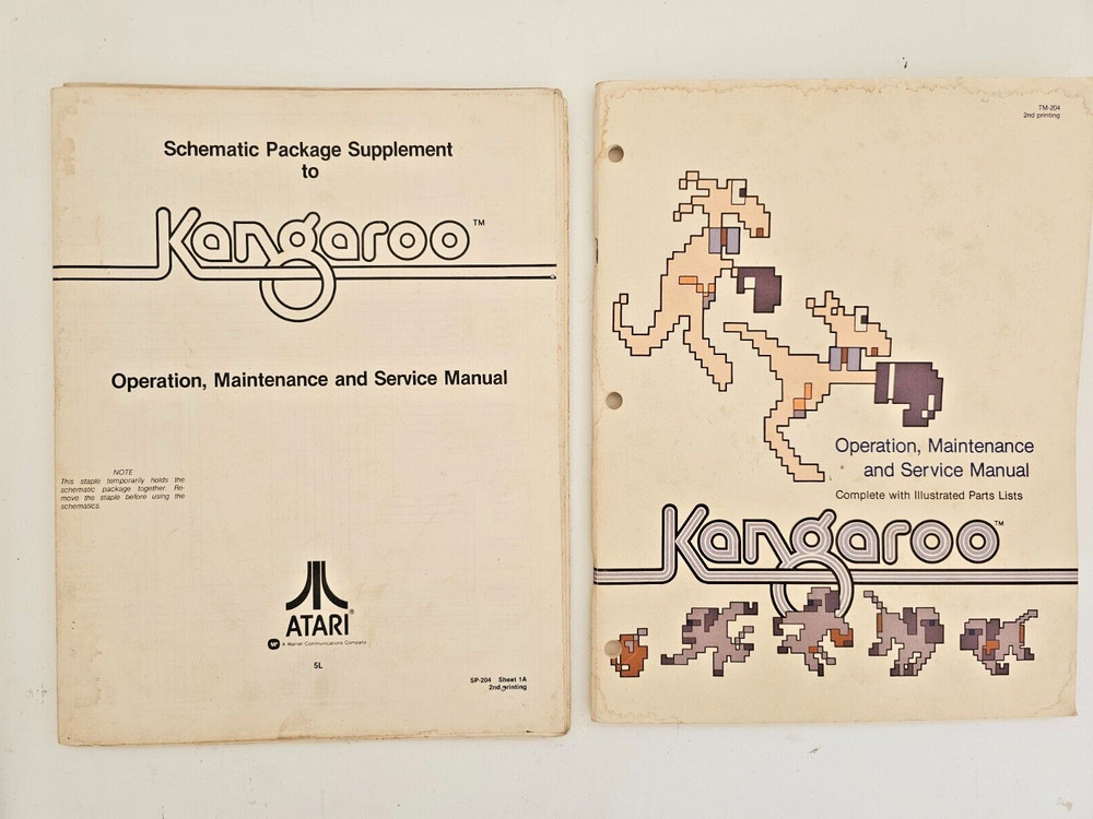 ATARI KANGAROO OPERATION MAINTENANCE & SERVICE MANUAL AND SCHEMATIC PACKAGE