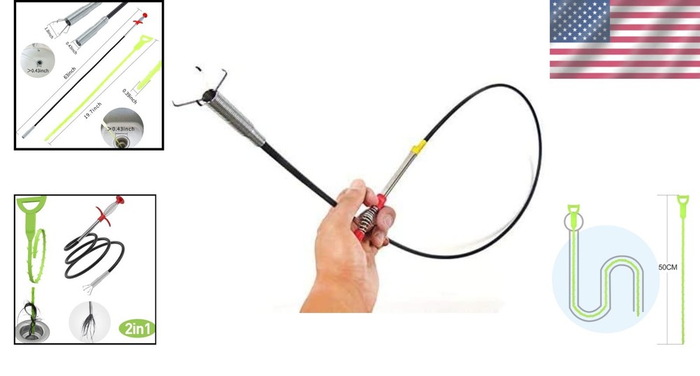 Versatile 63-Inch Flexible Grabber Tool: Remove Clogs with Precision and Ease