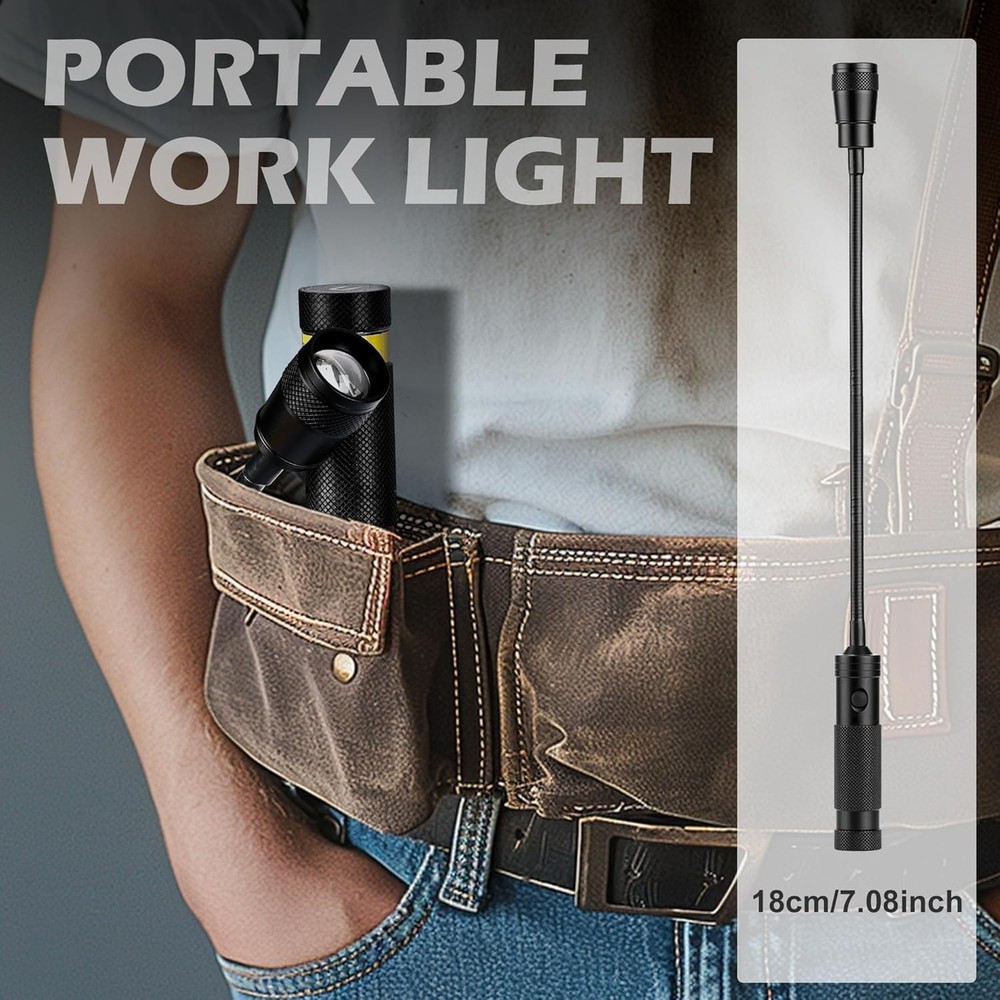 Durable 2-Pack LED Work Light: 500 Lumen, Waterproof & Adjustable Gooseneck