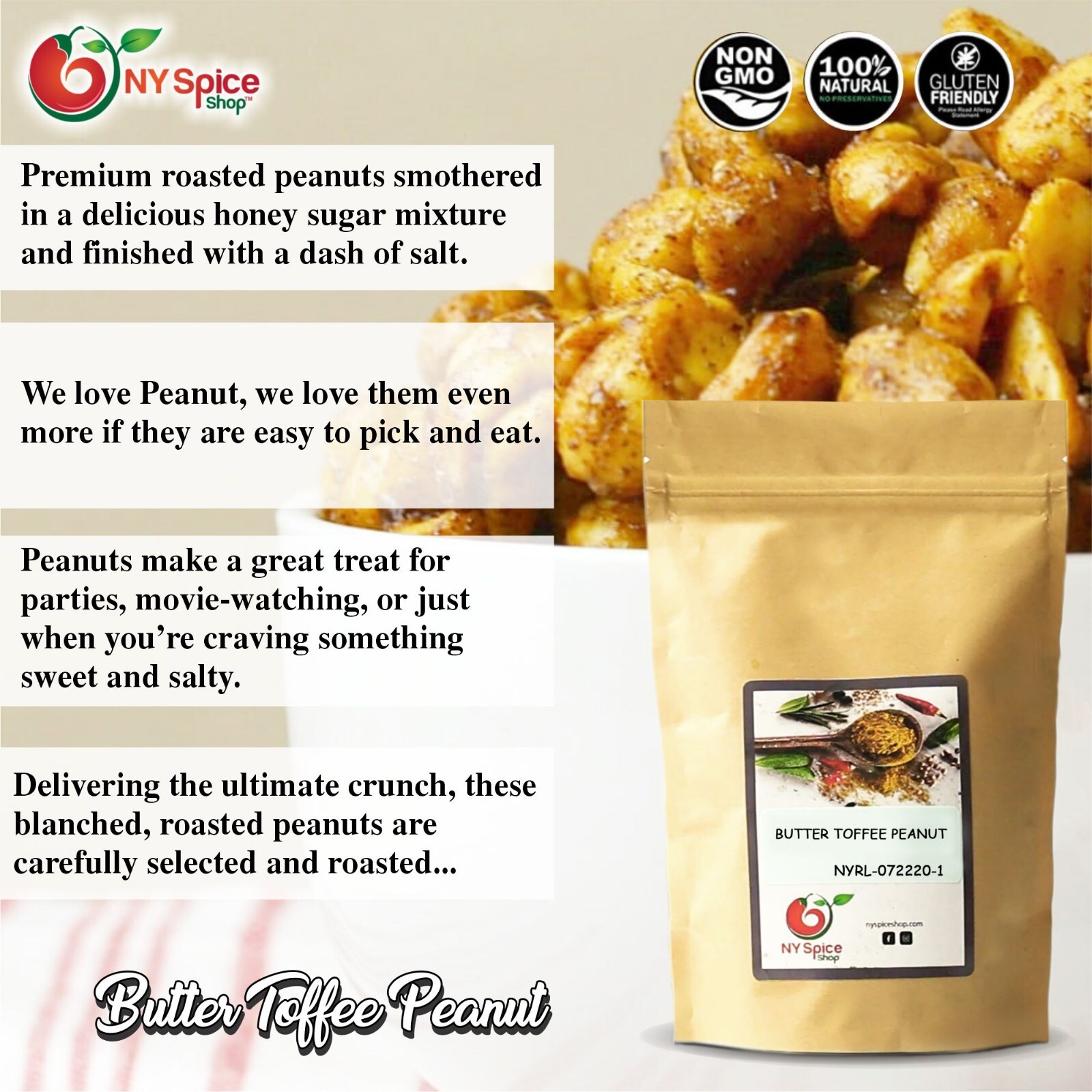 Butter Toffee Peanut Item Weight 4oz-5lb FREE SHIP