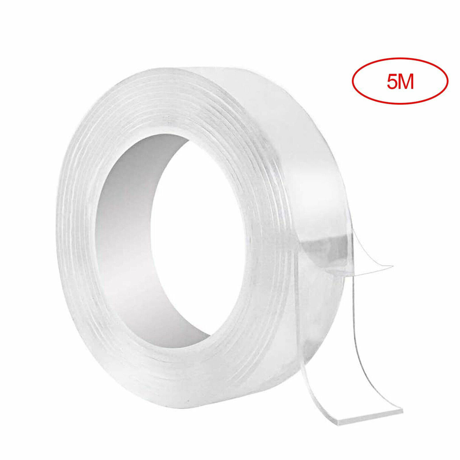 20FT Transparent Tape Double Sided Traceless Washable Adhesive Invisible Gel