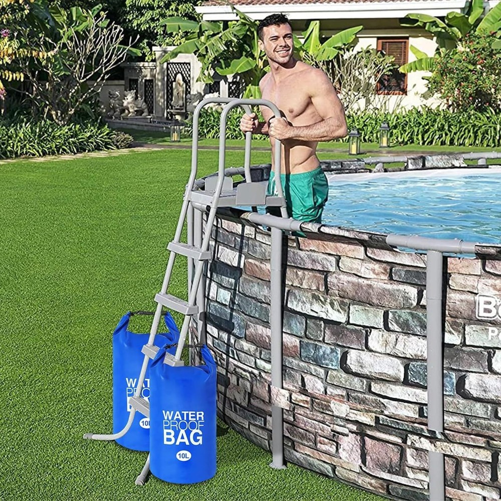 2 Pack Pool Ladder Weights, 10L Universal Pool Step Weights, 500D PVC Waterpr...