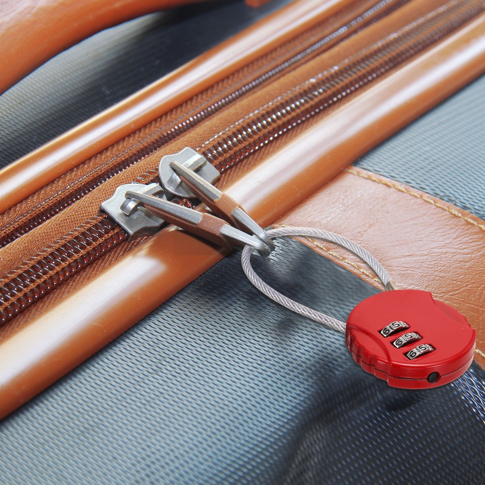 2-Pack Combination Padlock, 3 Digit Round Shaped Cable Luggage Lock [Orange]