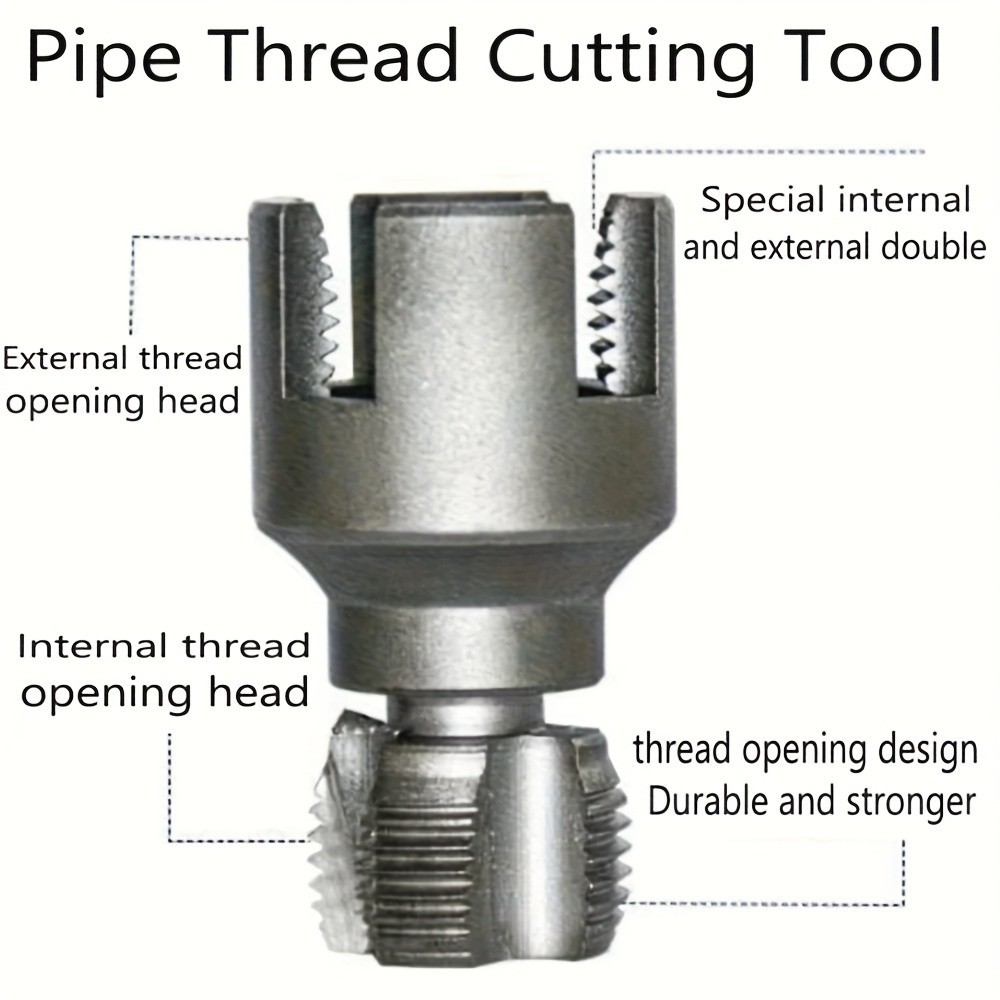 Integrated Internal & External Pipe Threader, PVC Kit 1/2" & 3/4"