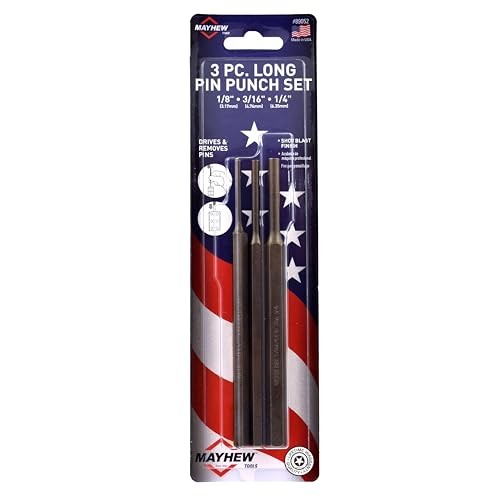 Mayhew Select 89052 Large Pin Punch Set, 3-Piece , Black 3-Piece, Multi