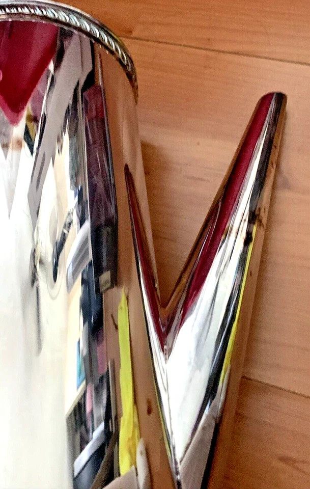 Mid Century Modern Sheffield Silverplate Coffee Pot Sculptural Black Handle MCM